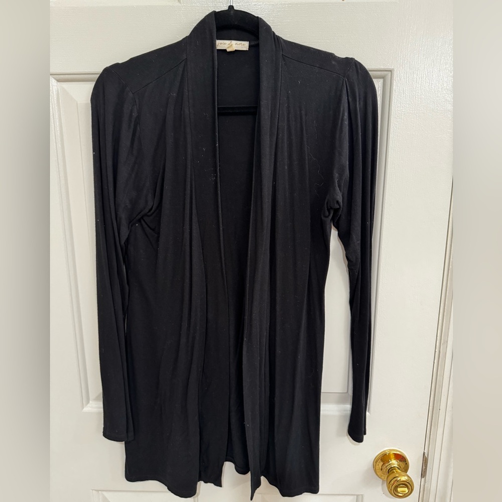 White House Black Market Open Front Black Cardigan